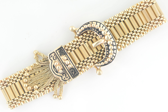 14K Yellow Gold Buckle Bracelet 