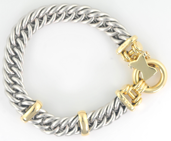 18K Yellow Gold and Platinum Bracelet 