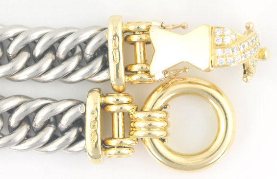18K Yellow Gold and Platinum Bracelet 