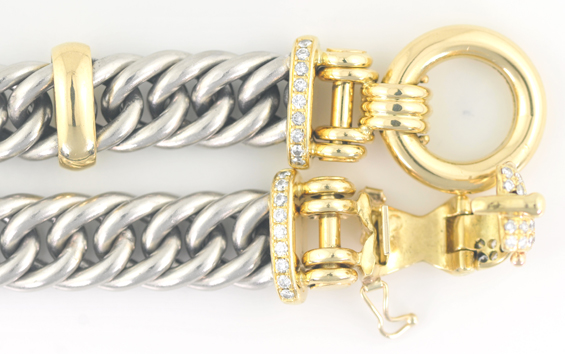 18K Yellow Gold and Platinum Bracelet 