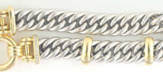 18K Yellow Gold and Platinum Bracelet 