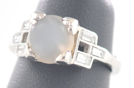 Platinum Moonstone Ring