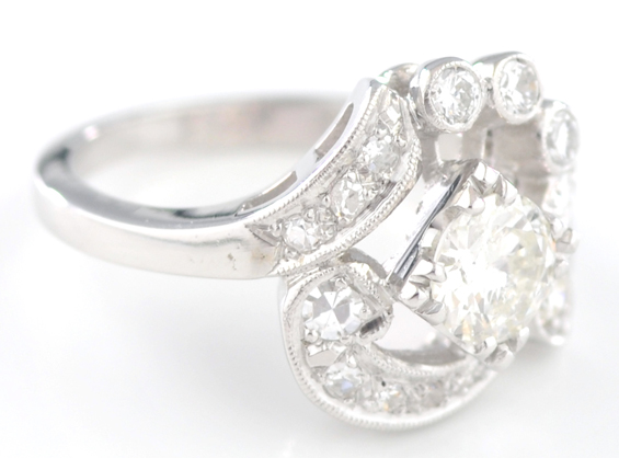 14K White Gold Diamond Ring