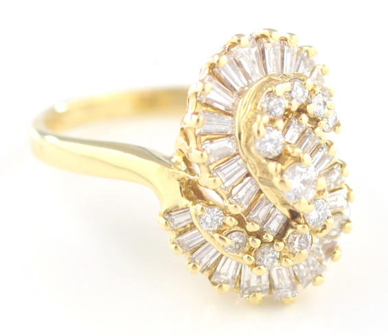 18K Yellow Gold Cluster Ring