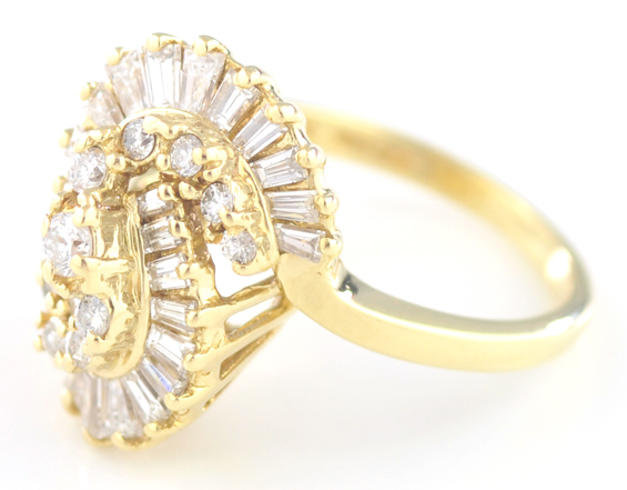 18K Yellow Gold Cluster Ring