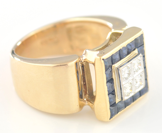 14K Yellow Gold Sapphire Ring