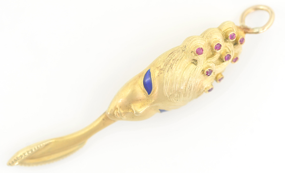 18K Yellow Gold Face Pendant