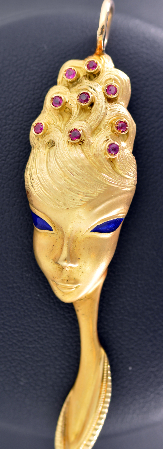 18K Yellow Gold Face Pendant