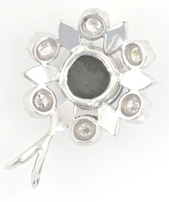 14K White Gold Black Sapphire Pendant