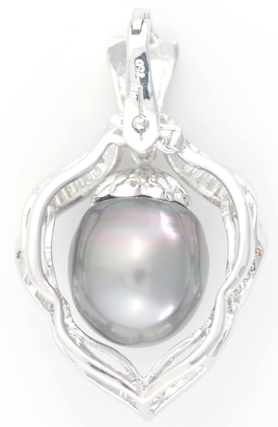18K White Gold Tahitian Pearl Pendant