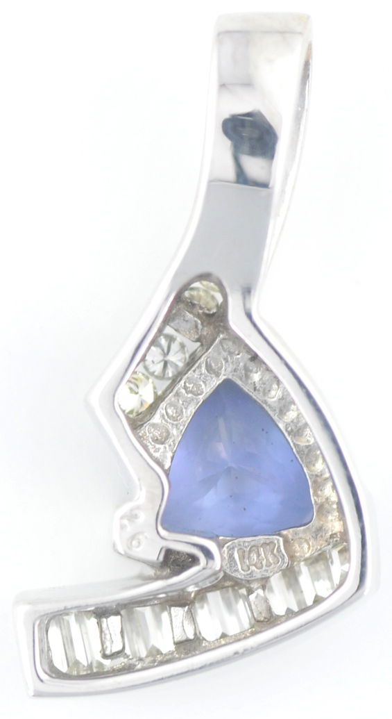 14K White Gold Tanzanite Pendant