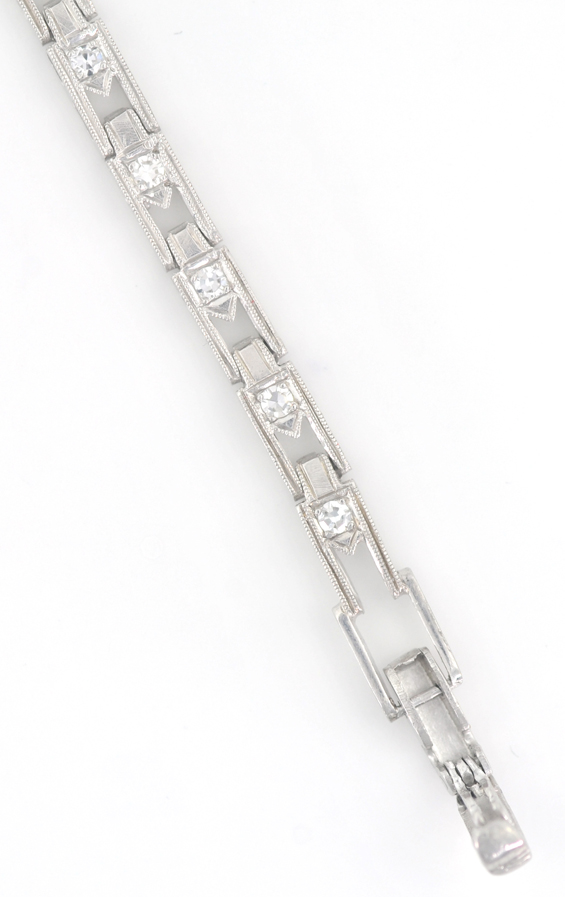 Platinum Diamond and Ruby Bracelet 