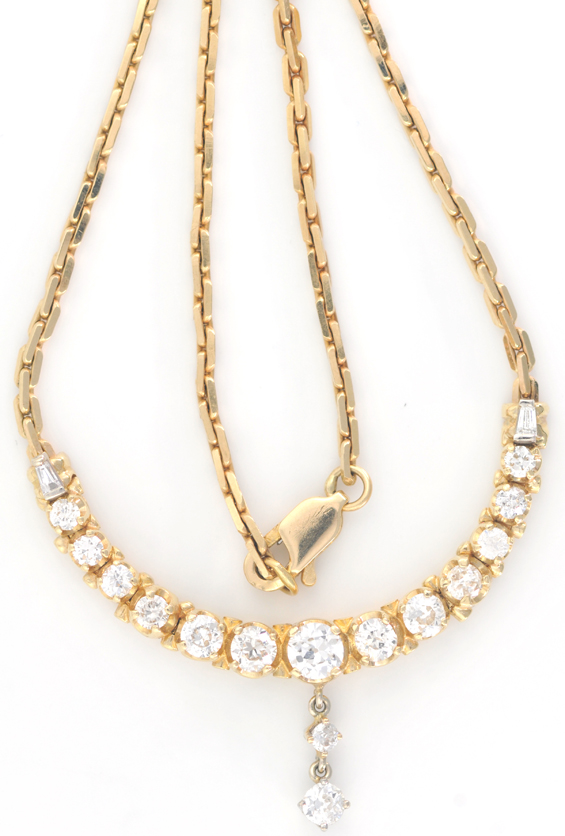 14K Yellow Gold Diamond Necklace