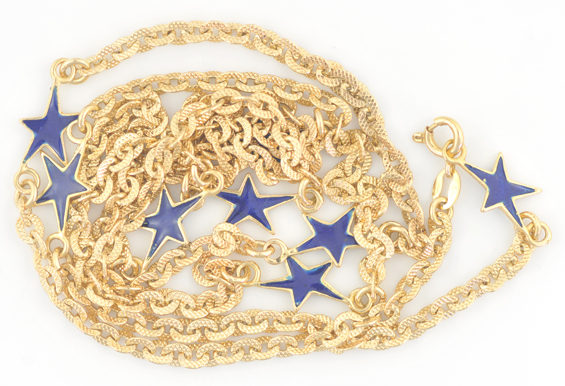 18K Yellow Gold Star Chain