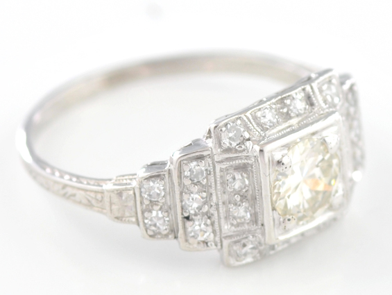 Platinum Art Deco Ring