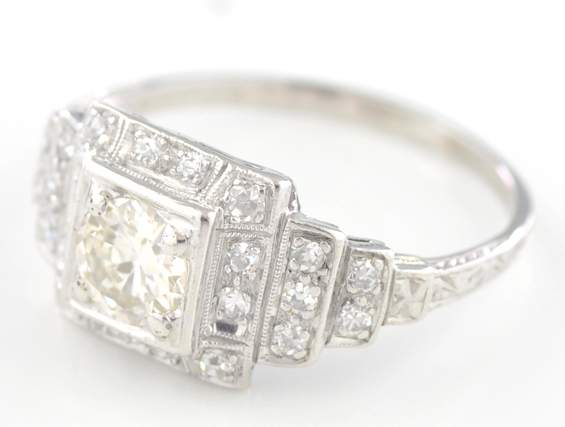 Platinum Art Deco Ring