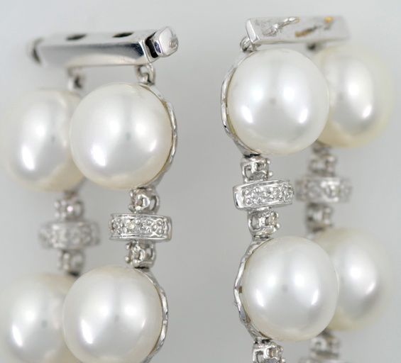 14K White Gold Pearl Bracelet