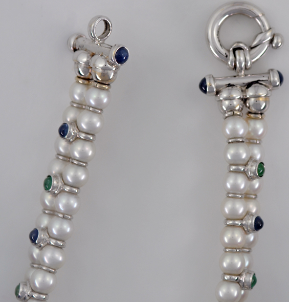 18K Pearl and Gemstone Bracelet