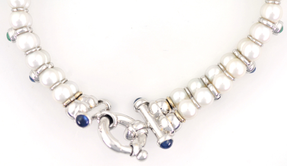 18K Pearl and Gemstone Bracelet