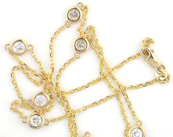 14K Yellow Gold Diamond by the Yard Necklace