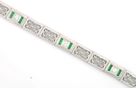 14K and Platinum Vintage Bracelet 