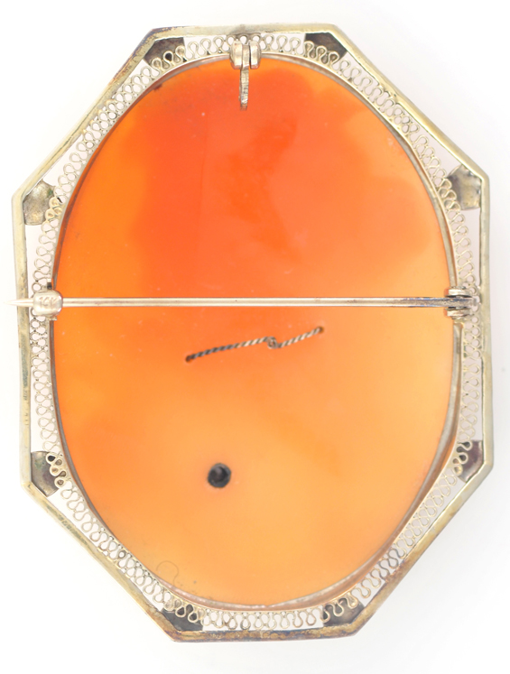 14K White Gold Cameo Pin/Pendant 