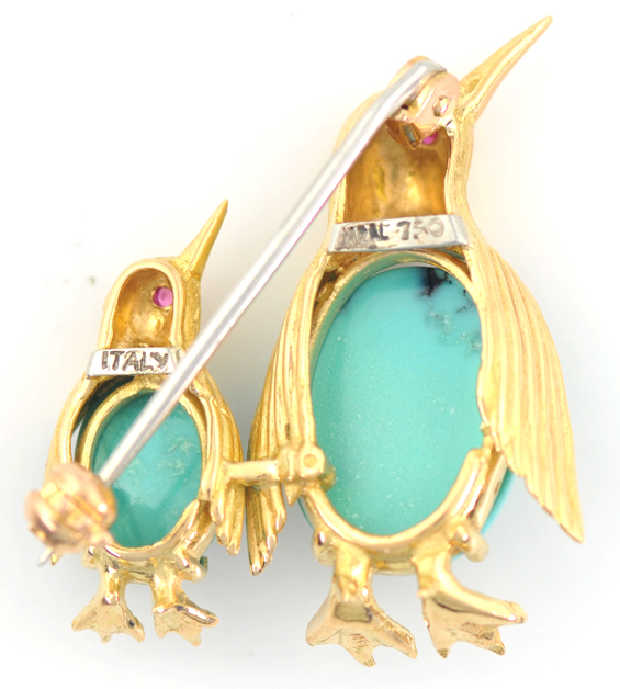 18K Penguin Pin