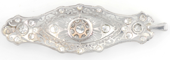 14K White Gold Diamond Pendant