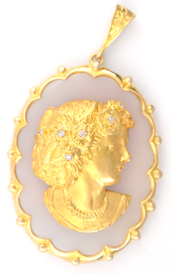 14K Yellow Gold Rose Quartz Pendant