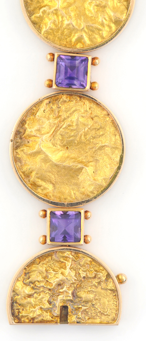 14K Yellow Gold and Amethyst Bracelet