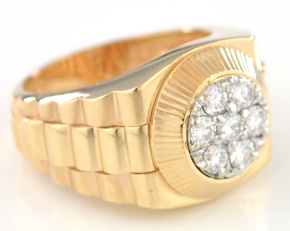 14K Rolex Style Gents Ring