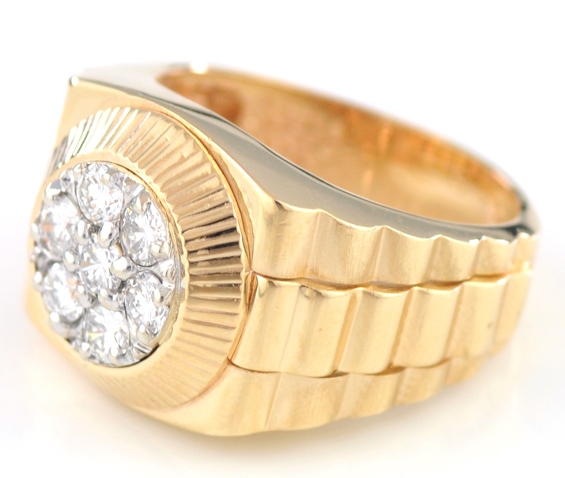 14K Rolex Style Gents Ring