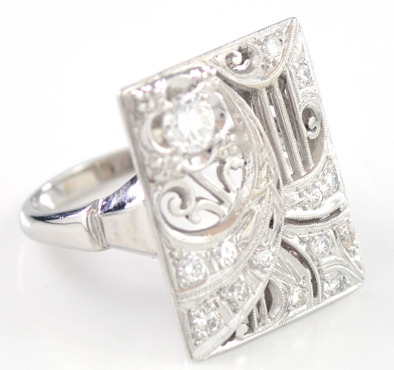 14K White Gold Diamond Ring
