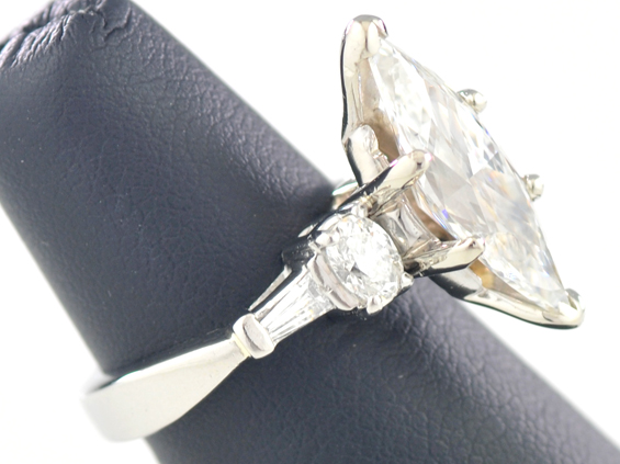 Platinum Diamond Ring with a GIA 3.01 Carat Marquise