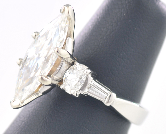 Platinum Diamond Ring with a GIA 3.01 Carat Marquise