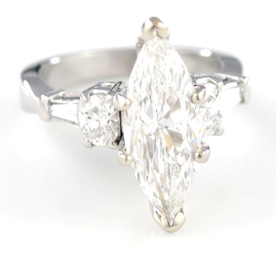 Platinum Diamond Ring with a GIA 3.01 Carat Marquise