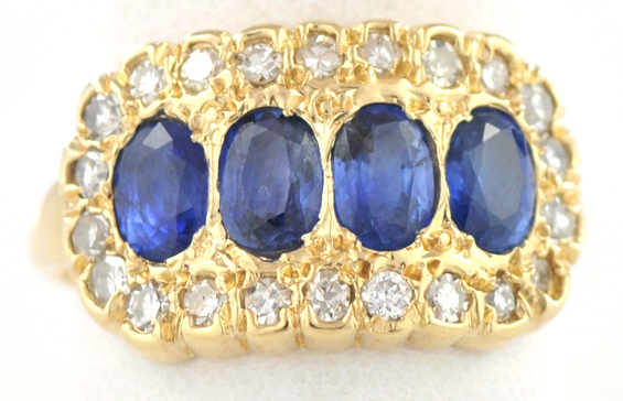 14K Yellow Gold Vintage Sapphire Ring