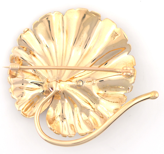 14K Yellow Gold Flower Pin