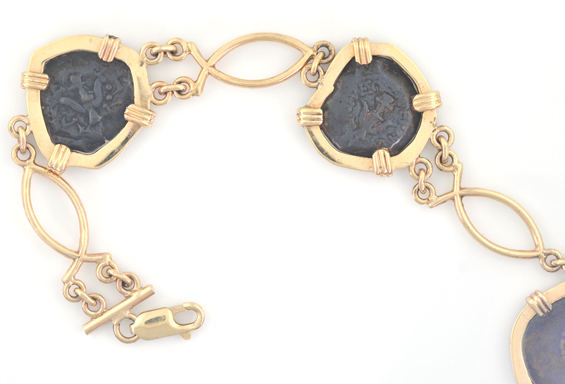 14K Yellow Gold Coin Bracelet