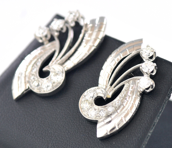 Platinum Retro Earrings