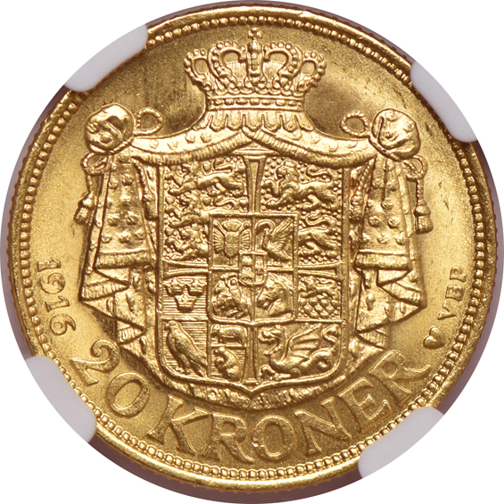 Multiple - 1881 (81) MSM Spain G25P MS-62, and a 1916 VBP AH Denmark 20K MS-64, both NGC