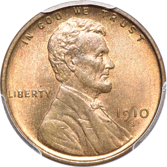 1909-S/horizontal S, and a 1910-S, both PCGS MS-65RB