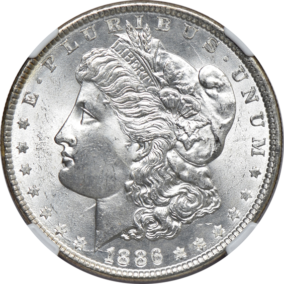 Three 1886 MS-63, MS-64 Star, and MS-65, all NGC CAC