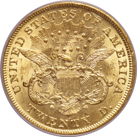 1873 Open 3 PCGS AU-58