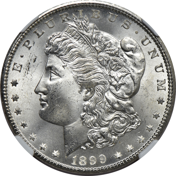 Six 1899-O, one MS-65+ and five MS-64+, all NGC CAC
