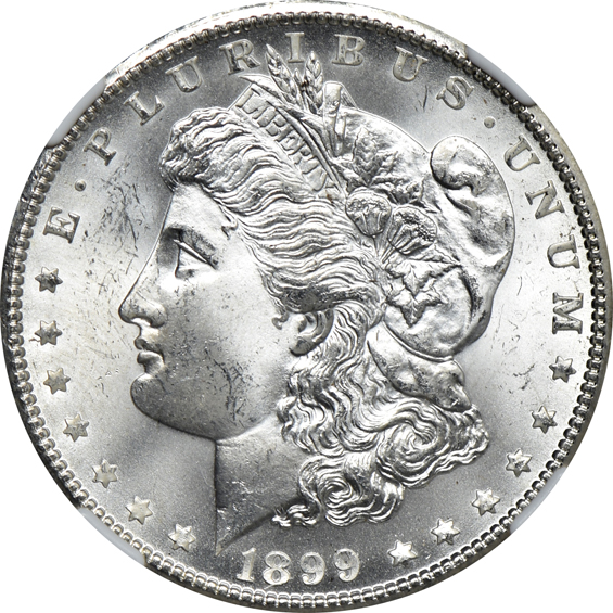 Six 1899-O, one MS-65+ and five MS-64+, all NGC CAC