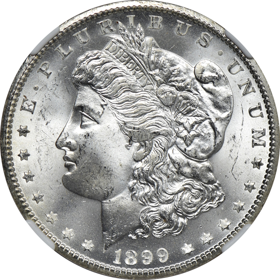 Six 1899-O, one MS-65+ and five MS-64+, all NGC CAC