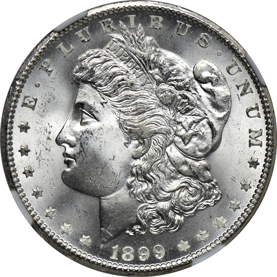 Six 1899-O, one MS-65+ and five MS-64+, all NGC CAC