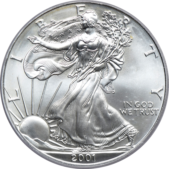 Five 2001 American silver eagles, WTC Ground Zero Recovery, all PCGS MS-69