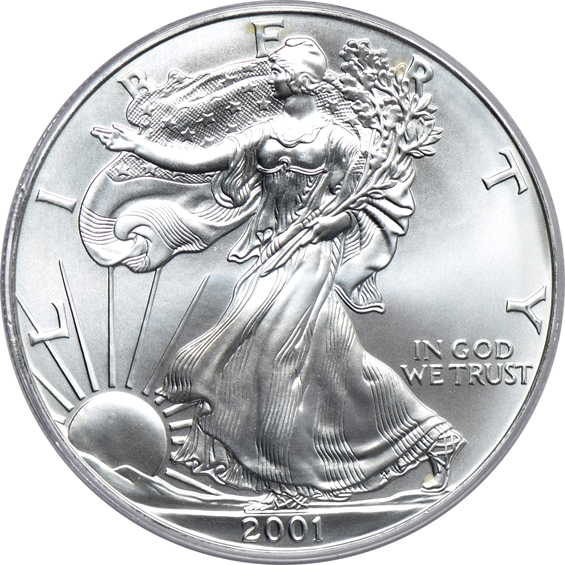 Five 2001 American silver eagles, WTC Ground Zero Recovery, all PCGS MS-69